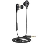 LANGSDOM D4C 3.5mm In-Ear Wired Dual Dynamic Driver Volume Control HiFi Headset with Microphone for iPhone Samsung LG – Black