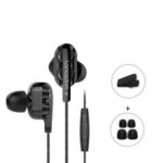 LANGSDOM D4 3.5mm In-Ear Wired Dual Dynamic Driver HiFi Headset with Microphone for iPhone Samsung LG – Black