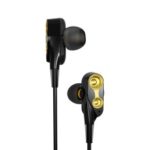 YK-R10 Double Moving Coil Stereo 3.5mm In-ear Earphone Wired Headset with Mic – Black / Gold
