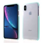 Bi-color Soft Mobile Phone TPU Case for iPhone XS Max 6.5 inch – Cyan