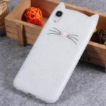 [3D Mustache Cat] Silicone Phone Casing for iPhone XR 6.1 inch – White
