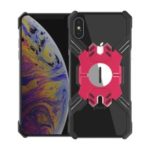 Heroes Series Case for iPhone XS 5.8 inch [X-Shaped] Electroplating Metal Bumper Case with Kickstand – Red / Black