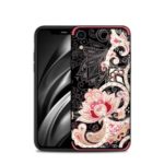 NXE Unique Series TPU Case for iPhone XR 6.1 inch / Flower Pattern Printing / Rhinestone Decor – Red