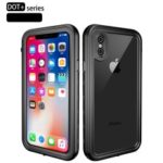 REDPEPPER Dot+ Series Transparent Back Dustproof Snowproof IP68 Waterproof Case for iPhone XS Max 6.5 inch – All Black