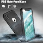 REDPEPPER Dot+ Series Dustproof Snowproof IP68 Waterproof Case with Kickstand for iPhone XS Max 6.5 inch – All Black