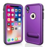 REDPEPPER Dot+ Series Dustproof Snowproof IP68 Waterproof Back Cover with Kickstand for iPhone XR 6.1 inch – Purple