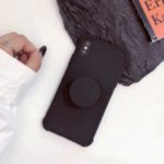 Plush Paint Shockproof TPU Case with Kickstand for iPhone XS Max 6.5 inch – Black