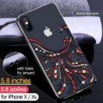 KAVARO Crystals Decor Electroplated Phoenix Pattern Plastic Hard Cover for iPhone XS 5.8 inch – Black