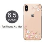 KINGXBAR Love of Flower Plated PC Mobile Cover for iPhone XS Max 6.5 inch with [Authorized Swarovski Crystals] – Gold