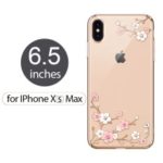KINGXBAR Love of Flower Plated PC Mobile Cover for iPhone XS Max 6.5 inch with [Authorized Swarovski Crystals] – Gold