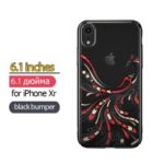 KAVARO Crystals Decor Electroplated Phoenix Pattern PC Hard Case for iPhone XR 6.1 inch – Black