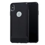 Carbon Fiber Texture Soft TPU Phone Protection Case for iPhone XS Max 6.5 inch – Black