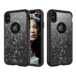 Glitter Powder Shockproof TPU PC Hybrid Back Case for iPhone XS Max 6.5 inch – Black