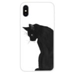For iPhone XS Max 6.5 inch Pattern Printing Soft TPU Case – Black Cat