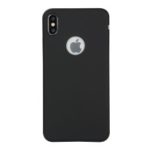 Solid Color Candy TPU Case with Apple Logo Cutout for iPhone XS Max 6.5 inch – Black