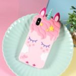 3D Unicorn Pattern Silicone Back Case for iPhone XS/X