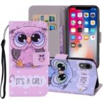 Pattern Printing Wallet Stand Leather Casing for iPhone XR 6.1 inch – Owl