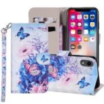 Pattern Printing Wallet Stand Leather Mobile Case for iPhone XR 6.1 inch – Butterfly