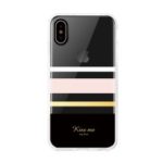 COMMA IML Hybrid Case for iPhone XS Max 6.5 inch TPU PC All-wrapped Back Cover – Stripes Pattern
