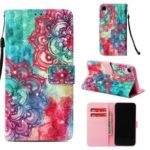 Pattern Printing Rhinestone Decor Leather Casing with [Wallet Stand] for iPhone XR 6.1 inch – Mandala Flower