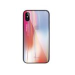 JOYROOM Rainbow Series Glass Case PC TPU Hybrid Cover for iPhone XS Max 6.5 inch – Rose / Purple