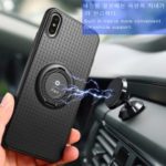 IFACE MALL Finger Ring Kickstand TPU Case for iPhone XS Max 6.5 inch (Built-in Magnetic Metal Sheet) – All Black