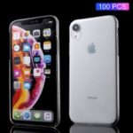 100Pcs/Set Crystal Clear Hard PC Mobile Phone Casing for iPhone XR 6.1 inch