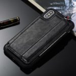 Multifunctional PU Leather Coated TPU Card Holder Mobile Case for iPhone XS Max 6.5 inch – Black