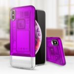 Ultra Thin Transparent Plastic + TPU Hybrid Back Shell for iPhone XS Max 6.5 inch – Purple
