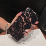 [Lacquered] Marble Pattern Glossy TPU Case for iPhone XS Max 6.5 inch – Black