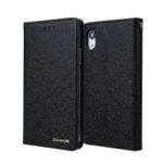 CMAI2 Silk Texture PU Leather Flip Case for iPhone XR 6.1 inch – Black
