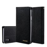 CMAI2 Silk Texture PU Leather Wallet Stand Case for iPhone XS Max 6.5 inch – Black
