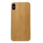 Real Wood Skin PC Hard Mobile Case for iPhone XS Max 6.5 inch – Light Brown