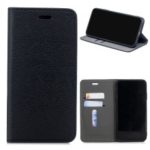 Auto-absorbed Wood Texture Leather Card Holder Case for iPhone XR 6.1 inch – Black