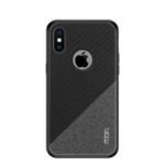 MOFI Honor Series Bi-color Splicing Woven Texture PU Leather Coated PC + TPU Hybrid Anti-slip Case for iPhone XS Max 6.5 inch – Black