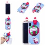 3D Cute Doll Christmas Pattern TPU Case for iPhone XS/X 5.8 inch – Santa Claus and Balloon