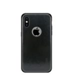 MOFI PU Leather Coated PC + TPU Hybrid Case with Apple Logo Cutout for iPhone XS 5.8 inch – Black