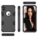 Shockproof Anti-dust PC Silicone Hybrid Cell Phone Case for iPhone XS Max 6.5 inch – All Black