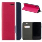 Bi-color Leather Stand Case for iPhone XS Max 6.5 inch with Card Holder – Rose