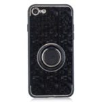 Finger Ring Kickstand Mosaic Pattern Hybrid Case for iPhone 8 / 7 4.7 inch – Black