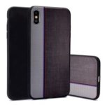 Jeans Cloth Splicing Texture TPU Back Phone Case for iPhone XS/X – Grey/Black