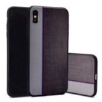 Splicing Jeans Cloth Texture Soft TPU Protection Case for iPhone XS Max 6.5 inch – Grey / Black