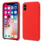 For iPhone XS / X 5.8 inch Solid Silicone Protection Case – Red