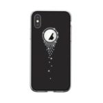COMMA Sparkling Rhinestone Decor TPU Back Case for iPhone XS/X 5.8 inch – Black