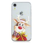 Christmas Pattern Printing TPU Jelly Case for iPhone XR 6.1 inch – Cartoon Reindeer