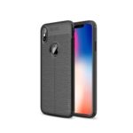 IPAKY Litchi Texture Flexible TPU Phone Case for iPhone XS / X 5.8 inch – Black