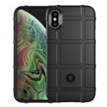 Anti-shock Square Grid Texture Soft TPU Phone Case for iPhone XS Max 6.5 inch – Black