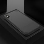 For iPhone X/XS 5.8 inch Cross Texture TPU Phone Casing – Black