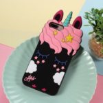 3D Unicorn Pattern Silicone Back Case for iPhone 8 Plus / 7 Plus 5.5 inch – Black