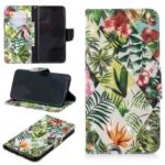 Pattern Printing Light Spot Decor Leather Wallet Case for iPhone XS Max 6.5 inch – Leaves